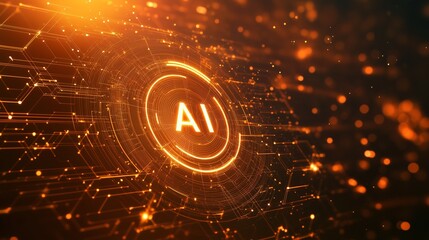 Digital AI Interface: A dynamic, glowing AI interface radiates an aura of technological sophistication.