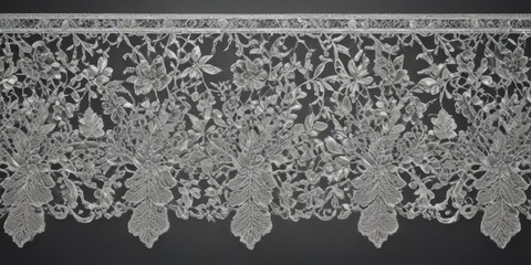 Intricate silver leaf lace trim, dazzling metallic sheen ,  design,  background