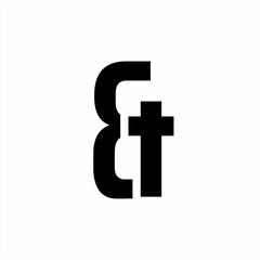 Logo design of cross symbol with number eight.