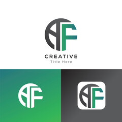 AF modern initial letters logo template inspirations-illustration. AF modern initial circle logo. AF circle logo Vector design
