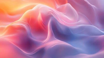 Obraz premium Ethereal Waves of Colorful Fabric Softly Flowing in Abstract Design