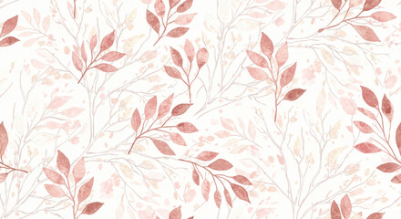 Fototapeta premium Elegant Pink and Gray Leaf Pattern – Delicate Botanical Design