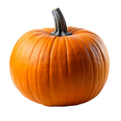 Obraz premium Perfect Pumpkin Vibrant Orange Autumn Squash isolated on transparent background