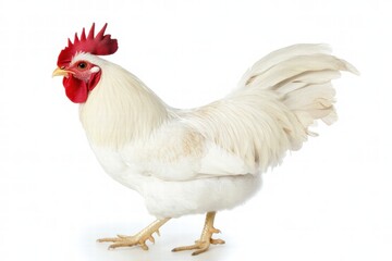 Fototapeta premium a rooster isolated on a white background, ultra-realistic, real photo 