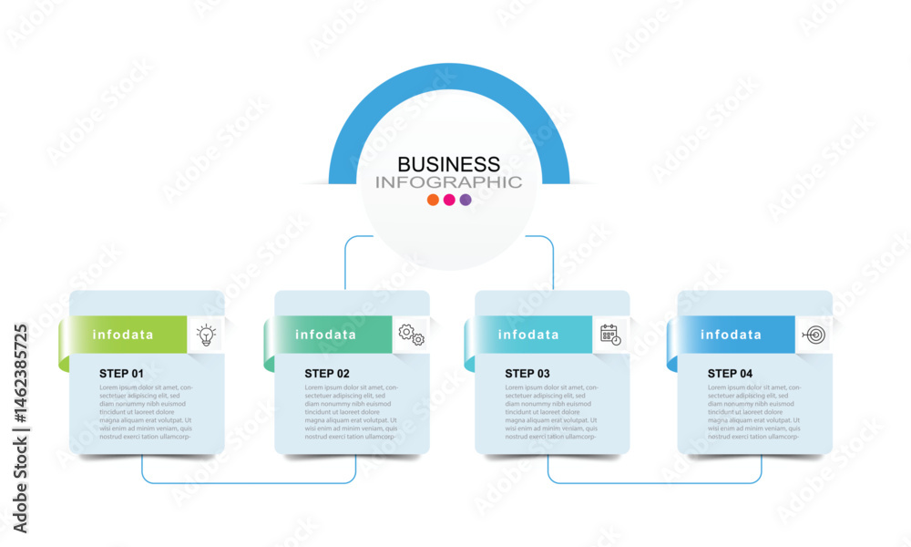 Poster infographic 4 options design elements for your business data. vector illustration