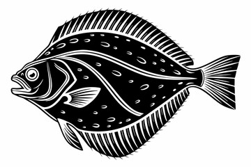 flatfish sihouette black vector
