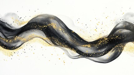 Obraz premium Abstract flowing black and gold design (1)
