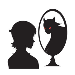 Sinister Reflections In Broken Mirror Silhouette