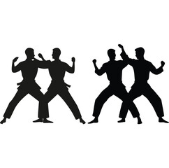 Martial Arts & Boxing Silhouette Vector Set