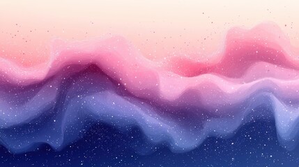 Obraz premium Ethereal Hues of Pink and Purple Waves with Sparkling Stars