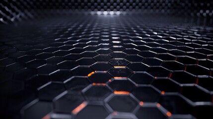 Abstract hexagonal pattern with warm highlights.