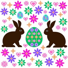 easter bunny with eggs