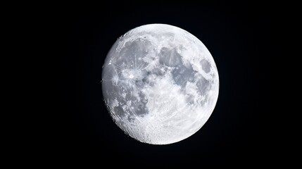 Obraz premium Detailed View of the Moon Showcasing Its Craters Against a Dark Sky Background