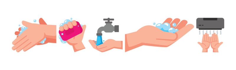 Step by step guide on how to wash your hands properly to prevent the spread of germs and bacteria in a public restroom