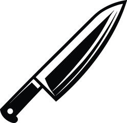  Chef knife silhouette, Knife black vector icon,  Chef knifes silhouette , logo, menu in restaurant vector illustration on a white background