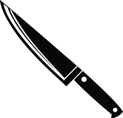  Chef knife silhouette, Knife black vector icon,  Chef knifes silhouette , logo, menu in restaurant vector illustration on a white background