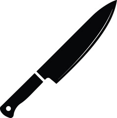  Chef knife silhouette, Knife black vector icon,  Chef knifes silhouette , logo, menu in restaurant vector illustration on a white background