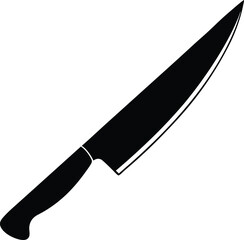  Chef knife silhouette, Knife black vector icon,  Chef knifes silhouette , logo, menu in restaurant vector illustration on a white background