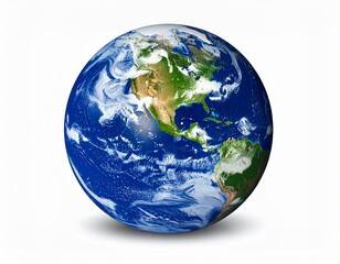 Fototapeta premium Realistic model of planet Earth with oceans and continents