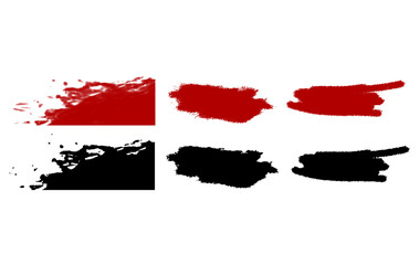 Red and Black Brush Stroke Texture Elements