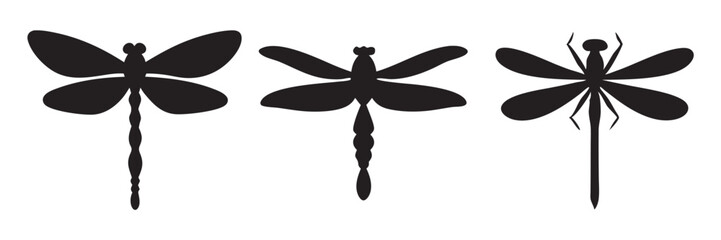 Set of dragonfly vector silhouette, dragonfly vector illustration