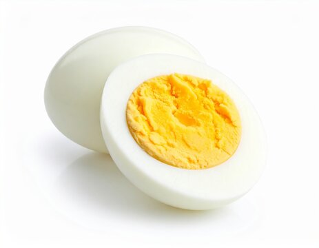Boiled egg over white background