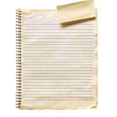 Aged spiral notebook