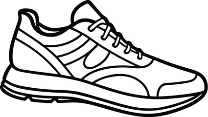 Shoe sketch silhouette,sketch line art, shoes icon, boot  icon line art vector 