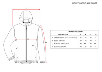 JACKET HOODIE SIZE CHART MOCKUP