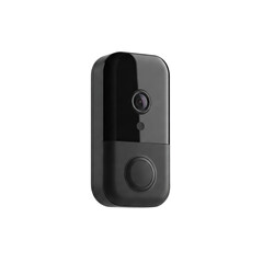Obraz premium black smart doorbell camera