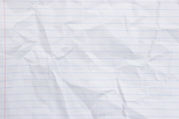 Naklejka na ściany i meble Wrinkled ruled loose leaf paper background
