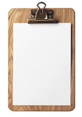 Wooden Clipboard with Blank Paper