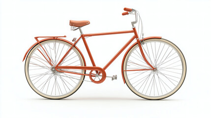 Fototapeta premium Orange Retro Bicycle with Leather Seat
