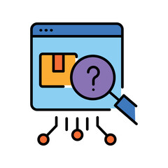 Demand forecasting color line icon for digital and print projects.