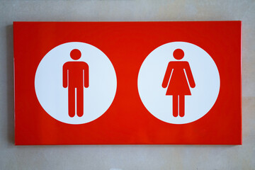 Spain, Valencia, March 29, 2024: Sign Indicating Male and Female Restrooms in a Public Space With a...