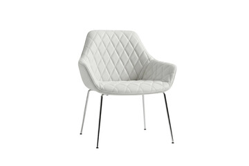 Modern White leather chair isolated on transparent background 