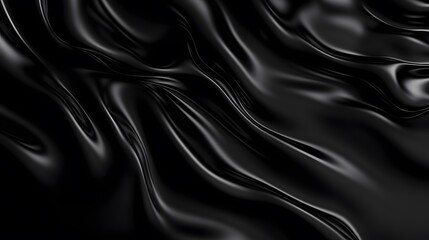 Obraz premium Abstract Black Draped Silk Fabric Texture Background