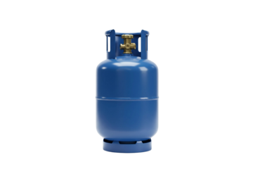 blue gas pump, cylinder isolated on transparent background 