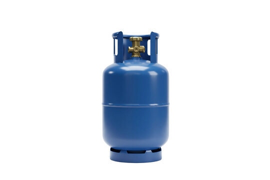 blue gas pump, cylinder isolated on transparent background 