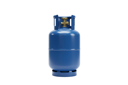 blue gas pump, cylinder isolated on transparent background 