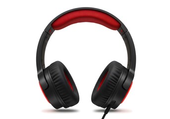 Wired headphones black and red