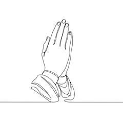 Praying hands symbolizing hope and grief in a minimalist style  