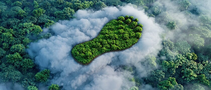 Visualization of environmental impact and sustainable solutions to reduce carbon footprint and promote eco-friendly practices