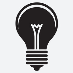 lightbulb silhouette vector art illustration, light bulb vector illustration