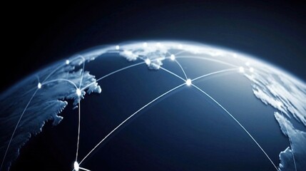 Global network interconnectedness depicted on a detailed sphere.