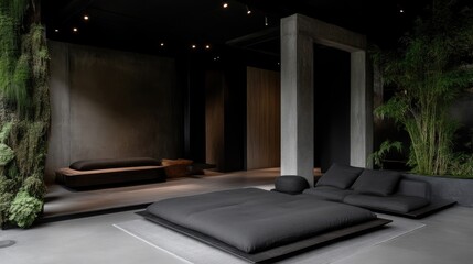 Fototapeta premium Minimalist Zen-Inspired Lounge Area