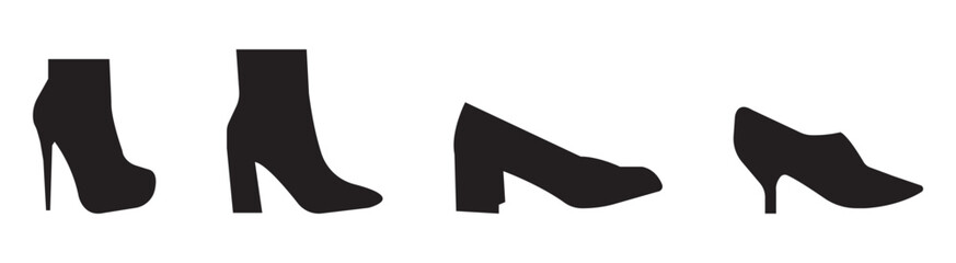 High Heel Shoe Icon silhouette vector illustration