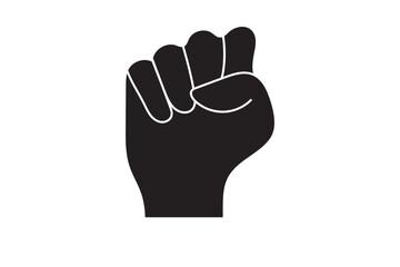 raised fists icon Simple outline vector logo