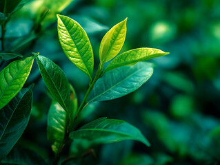 Obraz premium Summer Garden Leaf Detail with Natural Freshness