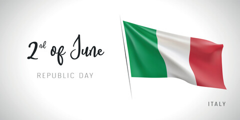 Italy republic day vector banner, greeting card